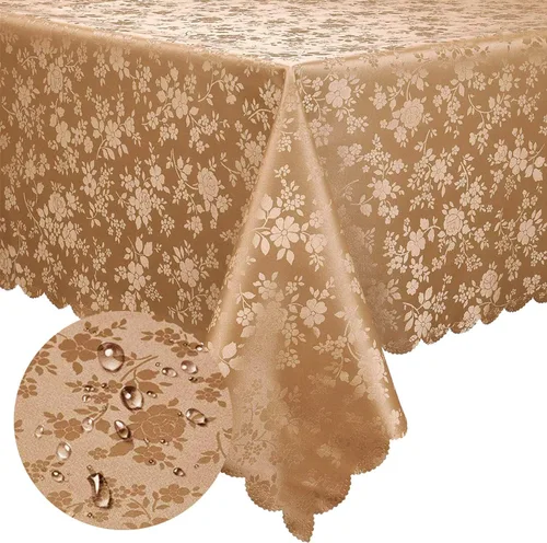 Miniatura 28 de Smiry Mantel cuadrado, mantel de vinilo resistente al agua, lavable, para cocina y comedor (azul bebé, 54 x 54 pulgadas)
