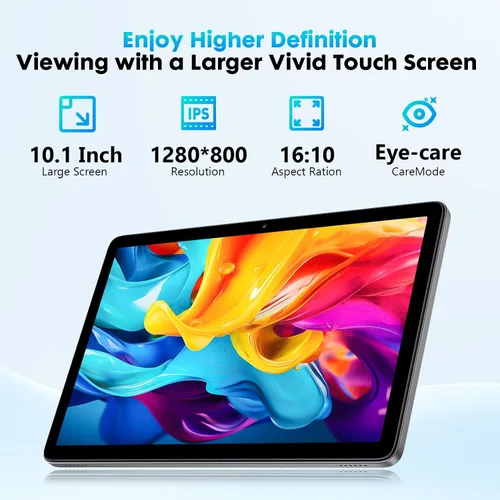 Miniatura 4 de Tablet de 10 pulgadas, Android 15 con 24 GB de RAM + 128 GB de ROM (1 TB expandible), Octa-Core, pantalla táctil IPS HD de 1280 x 800, cámara dual