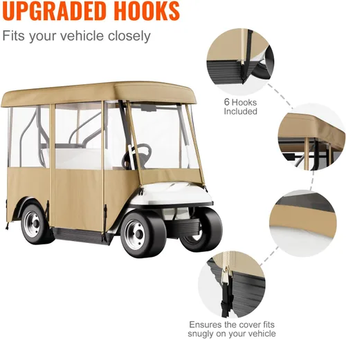Miniatura 6 de Happybuy Golf Cart Enclosure, 4-Person Golf Cart Cover, 4-Sided Fairway Deluxe, 300D Waterproof Driving Enclosure with Transparent Windows, Fit for