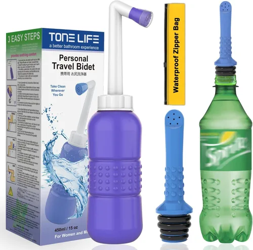 Miniatura 12 de 2 botellas bidé portátil - Botella de lavado mamá exprimible 500ml 17oz - Botella de bidé de viaje para ducha y inodoro portátil para mujeres
