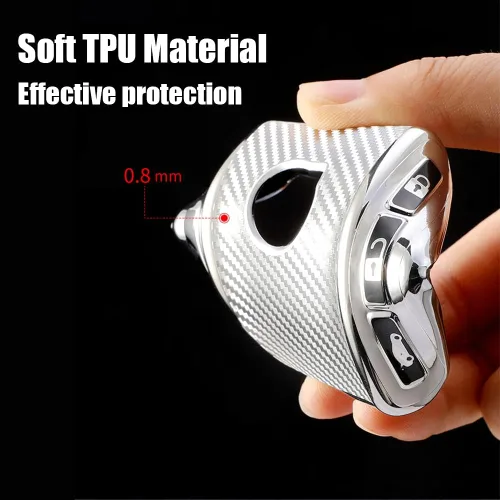 Miniatura 4 de Funda para llavero de automóvil con textura de fibra de carbono de TPU, se adapta a Volvo XC90 XC60 XC40 S60 S90 V90 V60 Polestar 1 T5 T6 Accesorios