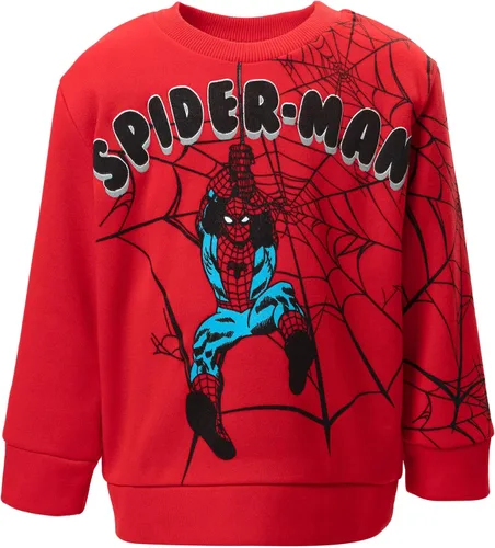 Miniatura 2 de Marvel Conjunto de sudadera y pantalones de vellón Spider-Man para niños pequeños a grandes, Rojo