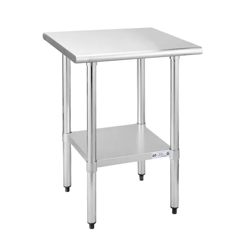 Miniatura 35 de Mesa de acero inoxidable para preparación y trabajo, con ruedas giratorias, mesa resistente, comercial NSF, con estante inferior y protector
