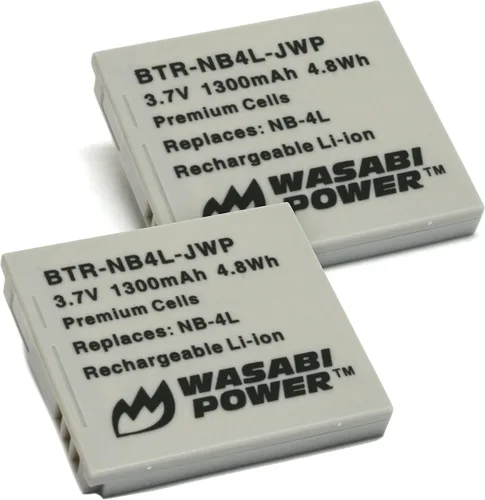 Wasabi Power Batería para Canon NB-4L (paquete de 2) y Canon PowerShot SD 400, 430, 450, 600, 630, 750, 780 es, SD940 es, 960 es, SD1000, SD1100 es,