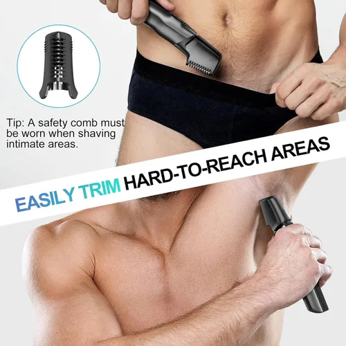 Miniatura 4 de kensen Manscape - Recortadora de pelo corporal de doble velocidad para hombres, recortadora de barba 4 en 1 para hombres, 210 minutos de tiempo