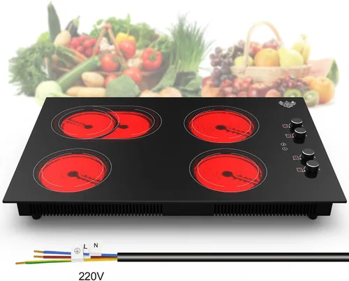 Miniatura 11 de GIHETKUT 2 burner Induction cooktop,110V 4000W induction hot plate with Brushed Panel,Knob Control,9 Power Levels, Kids Lock & Timer,LED touch