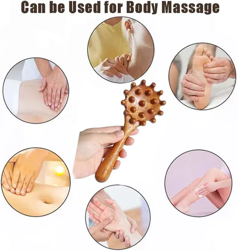 Miniatura 6 de OULIGET Herramienta de Masaje de Punto de Activación de Madera, Masajeador de Cabeza con Peine de Madera de Sándalo, Herramienta de Peine Gua Sha