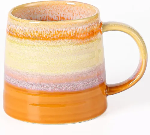 Miniatura 8 de Taza de café grande de cerámica, tazas de cerámica hechas a mano, tazas de té con mango grande para oficina y hogar, 15.5 onzas, aptas para Azul