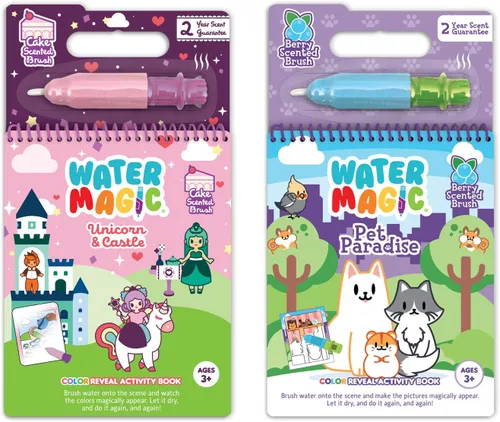 Water Magic - Libros patentados de actividades de revelación de agua reutilizables con aroma gourmet - Sin ensuciar, toda la diversión por Scentco