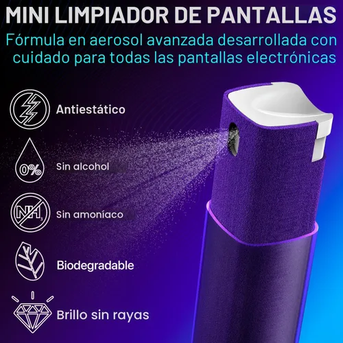 Miniatura 2 de IO CLEAN Mini Spray Limpiador de Pantalla – Limpiador de Pantalla Resistente a Huellas para Smartphones, iPads, MacBooks, Laptops, Pantallas de Gris
