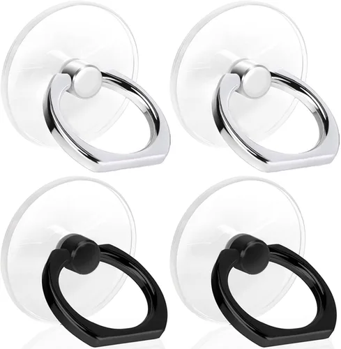 Miniatura 12 de Rosa Jsoerpay Soporte de Anillo para Teléfono Transparente de 2 Piezas, Soporte de Anillo para Teléfono con Rotación de 360° y Soporte de Dedo, rosa