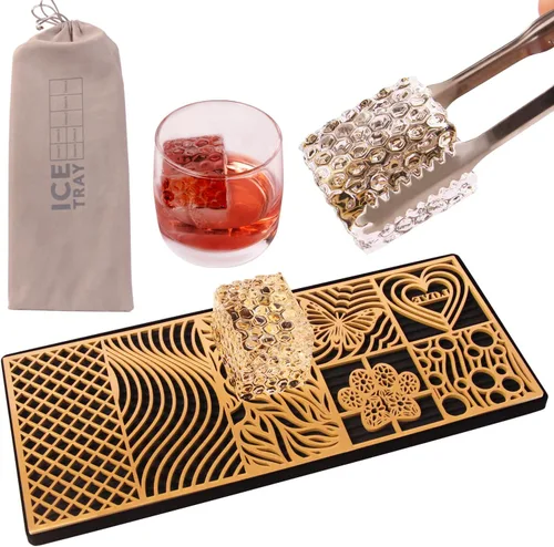 Miniatura 9 de Prensa de hielo para manualidades, moldes de hielo modernos para cócteles, whisky, bourbon maker, latón, sello personalizado para cubitos de hielo