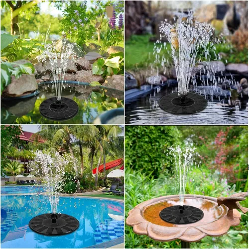 Miniatura 6 de Fuente solar 100% cubierta de vidrio, fuente de agua de colibrí alimentada por energía solar, bomba de fuente de baño para pájaros al aire libre