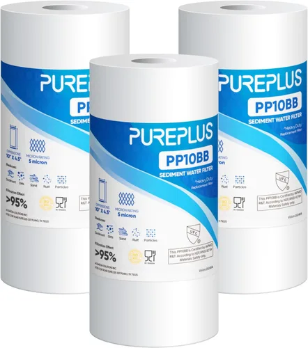 Miniatura 11 de PUREPLUS 1 Micron 10" x 4.5" Whole House Sediment Home Water Filter Replacement Cartridge for RFC-BBSA, HD-950, WFHD13001B, W15-PR, GXWH30C