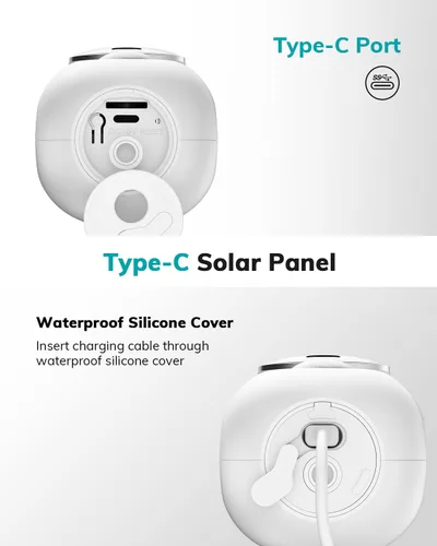Miniatura 3 de ZUMIMALL Panel solar para cámara de seguridad inalámbrica para exteriores, panel solar impermeable IP66 con cable de carga USB de 10 pies, adecuado