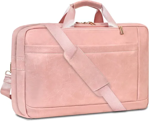 Miniatura 16 de Bolso de Mensajero de Cuero Sintético para Hombre Bolsa de Laptop de 17-17.3 Pulgadas para Hombre Bolsa de Cuero de Oficina Convertible Mochila 3