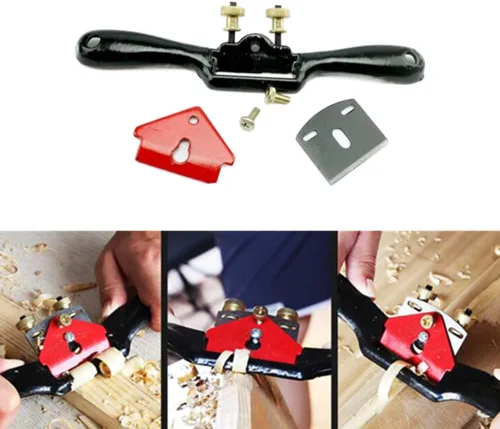 Miniatura 5 de ATPCOOK - Plano de radios ajustables de 10 pulgadas con base plana, hoja de metal para madera, herramienta de mano para carpintería