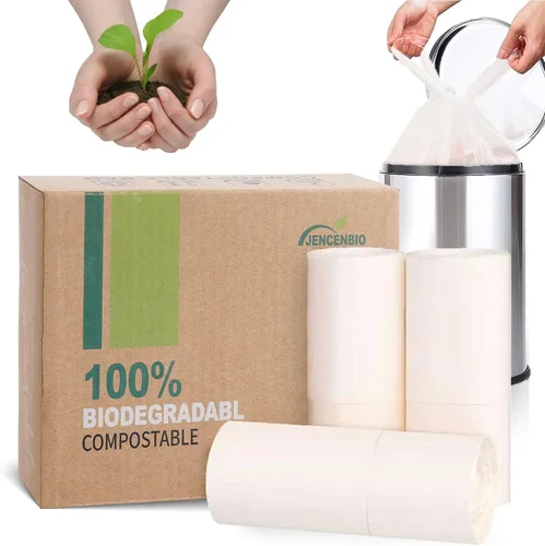 Miniatura 9 de Bolsas de basura compostables con asa compostable de 4 galones con cordón extra grueso de 0.78 mils, bolsas de desechos de compost de comida con US