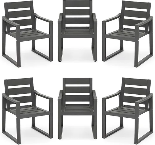 Miniatura 26 de Cozyman HDPS Sillas de comedor al aire libre, 350 libras, sillas de comedor de patio con reposabrazos, sillas de cocina al aire libre para todo