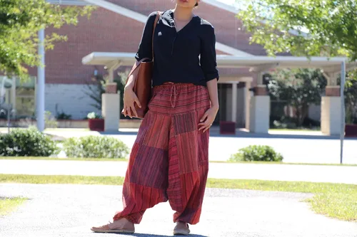 Miniatura 8 de Pantalones Harem 100% algodón, pantalones bohemios de yoga hippie