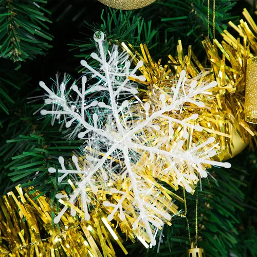 Miniatura 3 de Sunnyglade 94 piezas de adornos para árbol de Navidad con purpurina, flores de Pascua, lazos, cintas, hojas y bola de decoración variada para árbol