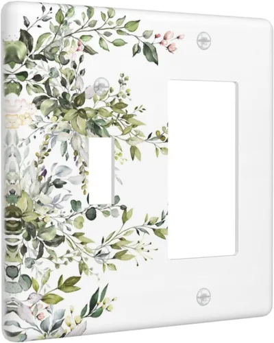 Miniatura 999 de Placa Decorativa de Pared de Granja Rústica con Cuerno de Madera para Puerta de Granero 1 Banda Duplex Cubiertas de Toma Eléctrica Soltera