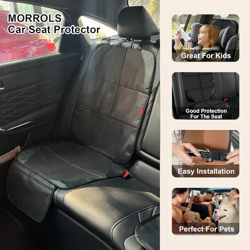 Miniatura 5 de MORROLS Protector de asiento de automóvil para asientos infantiles, 1 cojín de asiento de automóvil, fundas de asiento de automóvil de tela