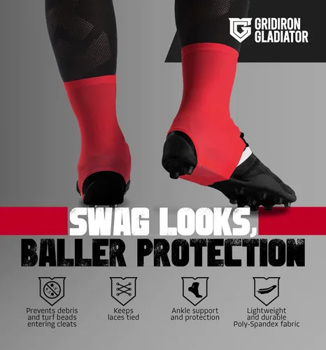 Miniatura 2 de GridIron Gladiator - Fundas de tacos, calcetines para tacos de fútbol americano, polainas para tacos de fútbol, béisbol y sóftbol Rojo