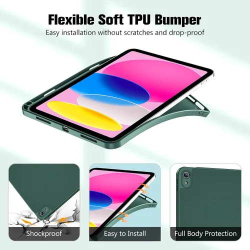 Miniatura 4 de ProCase Funda para iPad (A16) de 11ª generación de 11 pulgadas 2025/10ª generación de 10.9 pulgadas 2022 con soporte para lápiz, funda delgada