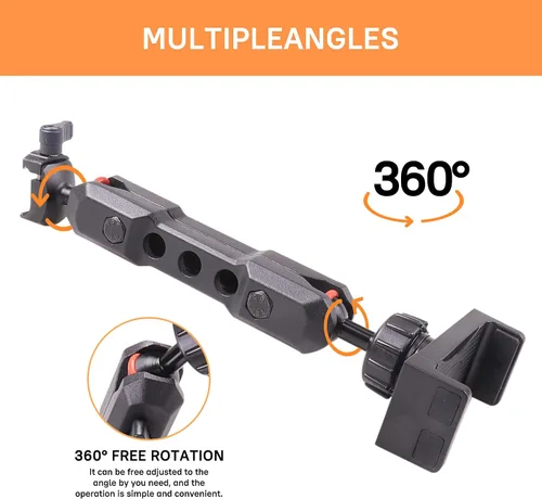 Miniatura 3 de Soporte para teléfono y GoPro, compatible con iPhone, ajustable, aleación de aluminio + material ABS, fácil instalación