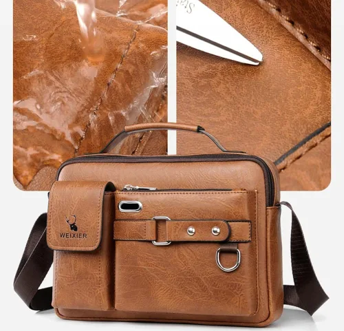 Miniatura 2 de Tellrain Maletín de negocios para hombre, bolsa de mensajero de piel sintética, bolsa de viaje de oficina para negocios, viajes y escuela