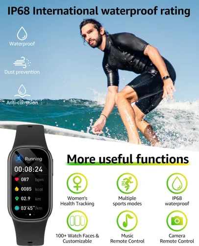 Miniatura 6 de Monitor de actividad física, reloj inteligente con pantalla táctil HD de 1.47 pulgadas, más de 137 modos deportivos con monitor de sueño