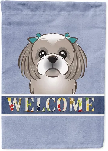 Miniatura 126 de Caroline's Treasures BB1405GF Bandera de jardín de bienvenida de bulldog inglés, Bandera de buzón azul, bandera decorativa para el patio, obra