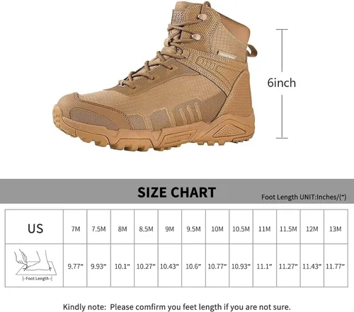 Miniatura 5 de FREE SOLDIER Men's Waterproof Hiking Boots Lightweight Work Boots Military Tactical Boots Durable Combat Boots