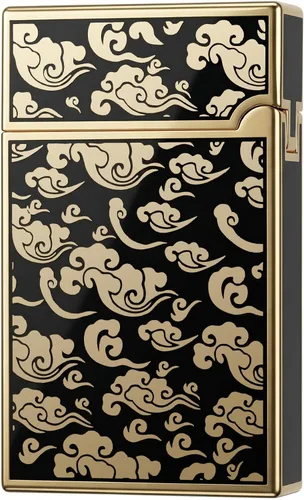 Miniatura 3 de Encendedor de gas de dragón de metal recargable, pedernal de llama ajustable, diseño de dragón chino vintage, encendedor de butano de llama suave