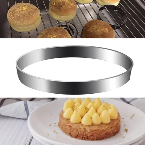 Miniatura 3 de Molde para panqueques, paquete de 2 anillos para panqueques de 8 pulgadas, anillo de tortilla de acero inoxidable con mango aislado de silicona