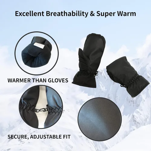 Miniatura 6 de ONNAS Guantes de esquí impermeables de invierno cálidos guantes de snowboard para hombres y mujeres, guantes térmicos resistentes al viento, guantes