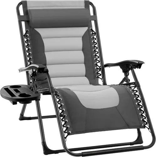Miniatura 8 de Best Choice Products Silla acolchada de gravedad cero de gran tamaño, reclinable plegable para patio al aire libre, tumbona antigravedad XL