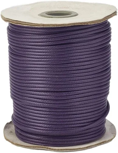 Miniatura 38 de Cheriswelry 90 yardas/rollo de 0.079 pulgadas, cordón encerado negro de poliéster coreano, joyería de cuentas, hilos para manualidades, cuerda