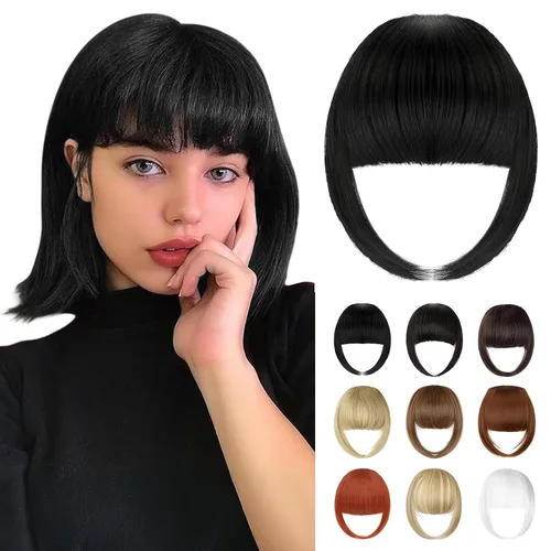 Miniatura 17 de Bangs Hair Clip in Bangs, French Ash Blonde Fake Bangs Hair Clip on Bangs for Women Fringe with Temples Hairpieces Faux Bangs for Daily Wear