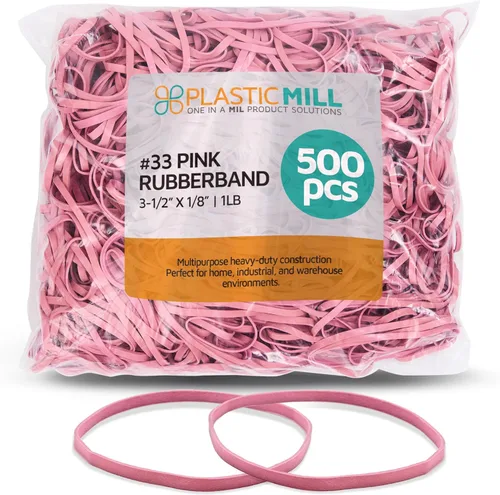 Miniatura 26 de PlasticMill Bandas de goma verde oscuro tamaño 33 (3 1/2" x 1/8") - #33 Bandas de goma de colores suministros de oficina - Bandas fuertes