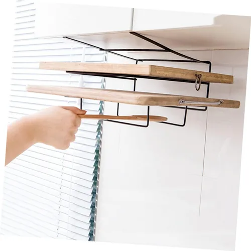 Miniatura 8 de BESTonZON Estante organizador de metal para colocar sobre la puerta, toallero, gabinetes de metal, cesta debajo del gabinete, tabla de cortar