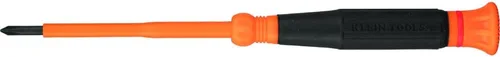 Klein Tools 6233INS - Destornillador de precisión aislado, mini destornillador eléctrico Phillips #0, 1000 voltios, mango de agarre acolchado