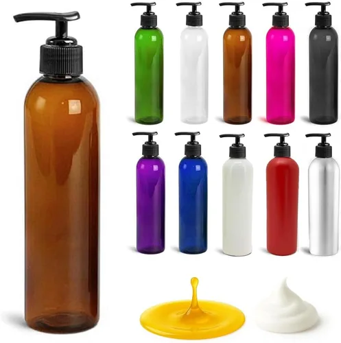 Miniatura 38 de Royal Massage Botella con bomba tipo bala de 8 onzas, aceite de masaje, loción, jabón, dispensador de champú, PET sin BPA con bomba de bloqueo Verde