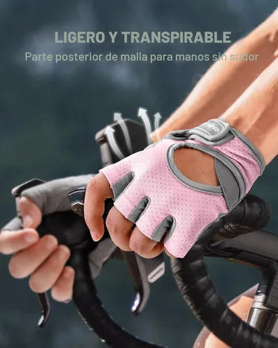 Miniatura 6 de VINSGUIR Guantes de entrenamiento para mujeres y hombres, guantes de levantamiento de pesas transpirables para ejercicio de gimnasio, fitness, Rosa