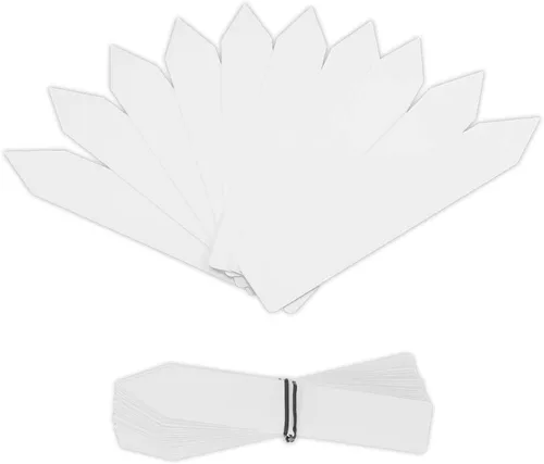 SumDirect Etiquetas de plástico para plantas, 100 unidades de 6 pulgadas, impermeables, de color blanco, etiquetas de nombre de plantas para