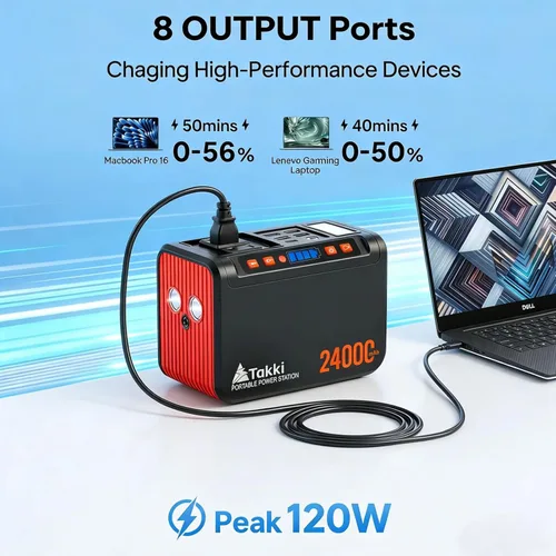 Miniatura 5 de Takki - Generador solar de 120 Wp, estación de energía portátil con paneles solares de 21 W, cargador solar de 88 Wh, puertos USB de CA y CC