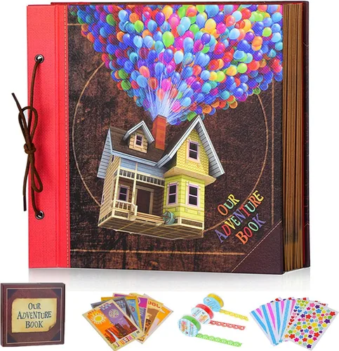 Nuestro Libro de Aventuras 30x30 cm, Álbum de Recortes Grande Hecho a Mano, Álbum de Viaje de 60 Páginas DIY para Aniversario, Boda, Viajes, Casa de