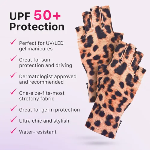 Miniatura 3 de ManiGlovz - Los guantes de uñas originales con protección UPF 50+ UV Guantes de manicura de gel y guantes anti UV sin dedos para mujeres Se