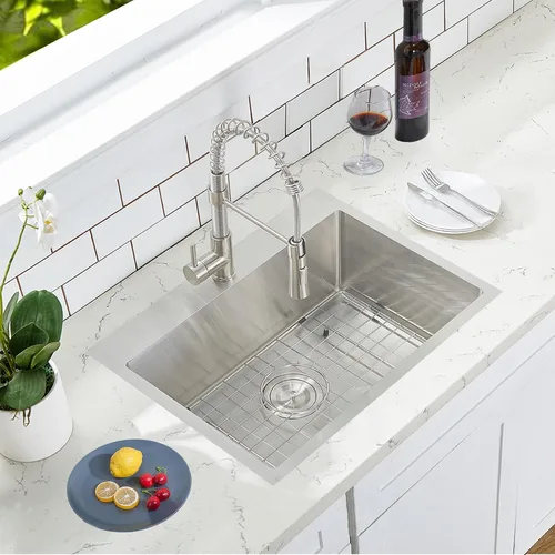 Miniatura 2 de VCCUCINE - Fregadero de barra de 13 x 15 pulgadas, fregadero de cocina pequeño de acero inoxidable hecho a mano, cuenco individual para exteriores